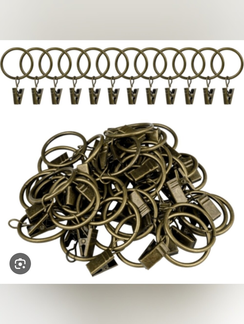 36 x NEW Bronze Curtain Clip Rings with Clips